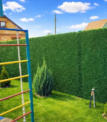 Декоративний зелений паркан сітка висота 80 см — зелена огорожа на паркан