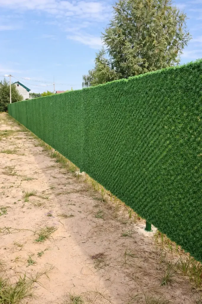 Паркан зі штучної трави довжиною 70 метрів уздовж межі дачної ділянки