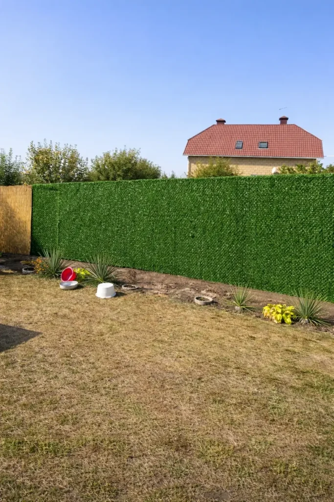 Декоративний зелений забор зі штучної хвої висотою 2 м для огорожі приватної ділянки