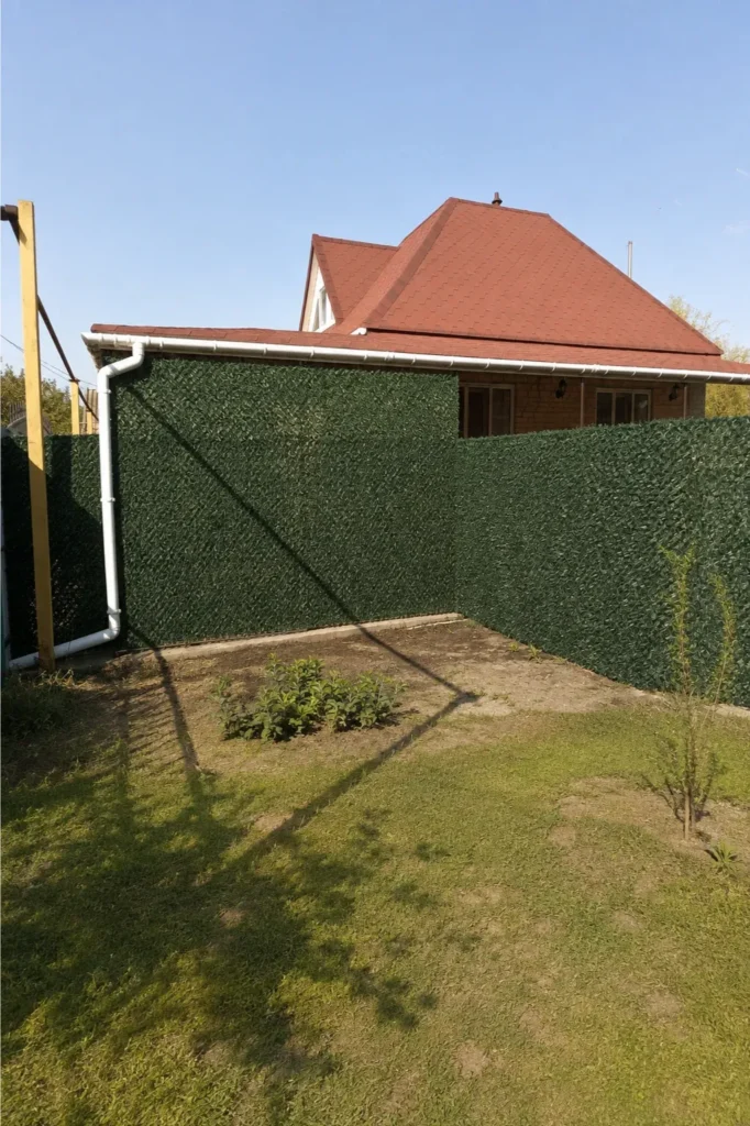 Кутова декоративна зелена огорожа біля приватного будинку у Львові